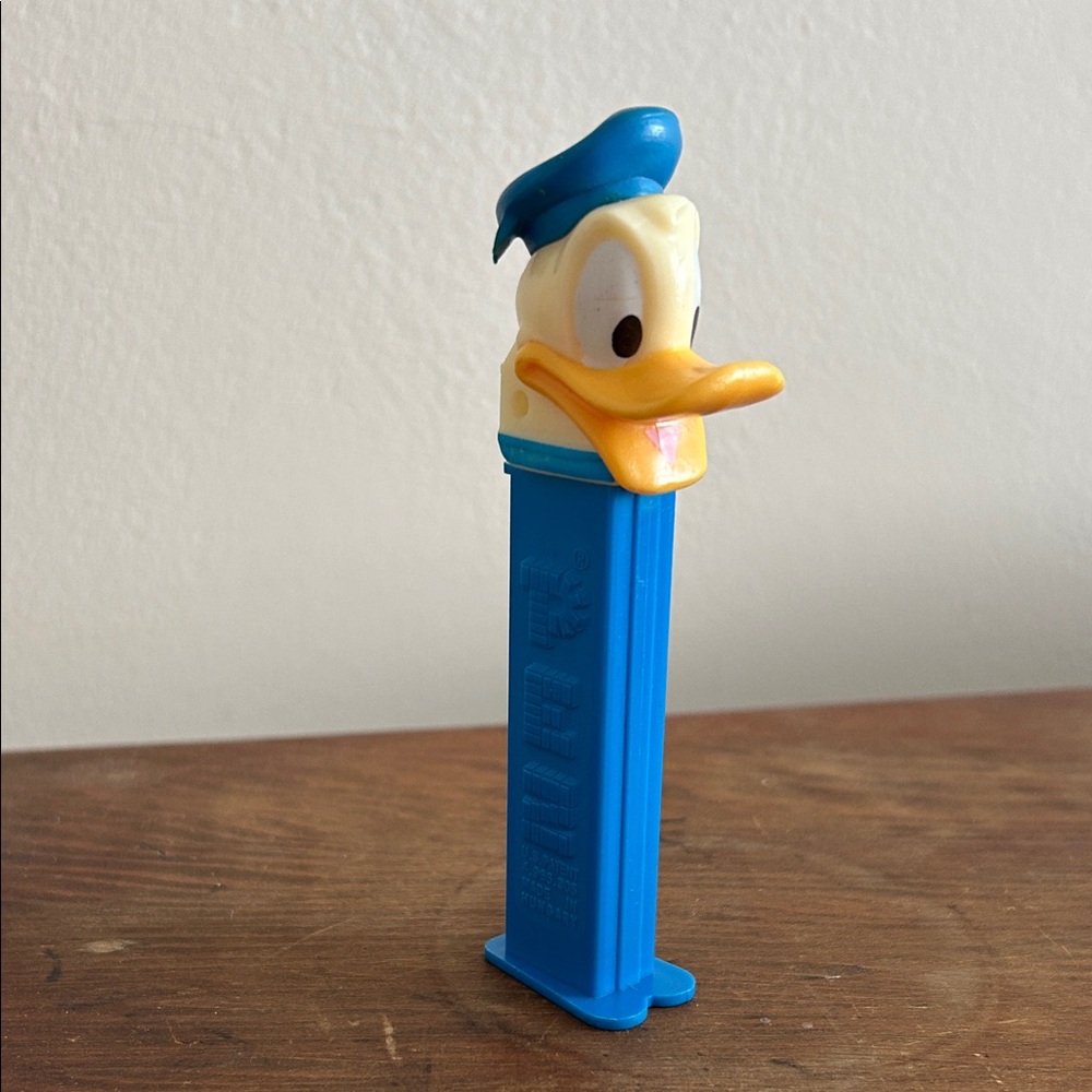 Donald Duck Pez Dispenser - Blue and Yellow with feet